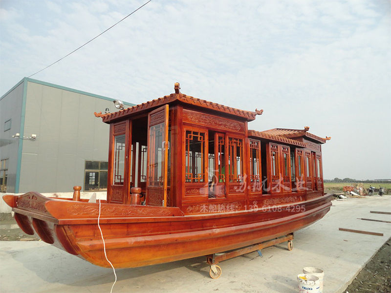 8米中式古官船 仿古木质画舫船