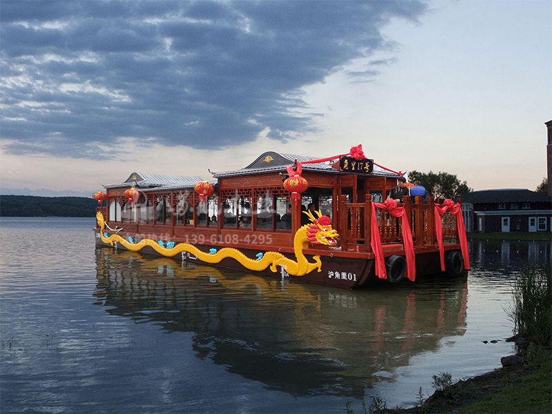 上海朱家角雕龙游船 水上观光画舫木船生产