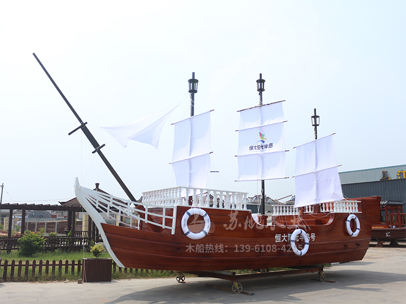 海盗船大型帆船模型木船定制恒大阳光半岛户外景观帆船 景观装饰船 兴化市新世纪木船厂